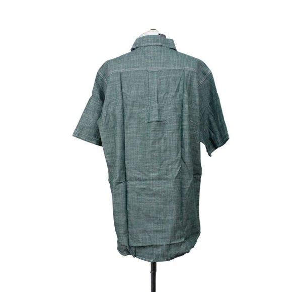 Weatherproof Vintage green short sleeve button front men's shirt L - Picture 3 of 15